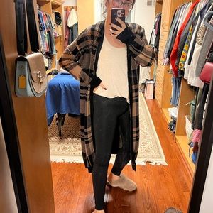 NWT Black and Tan plaid cardigan